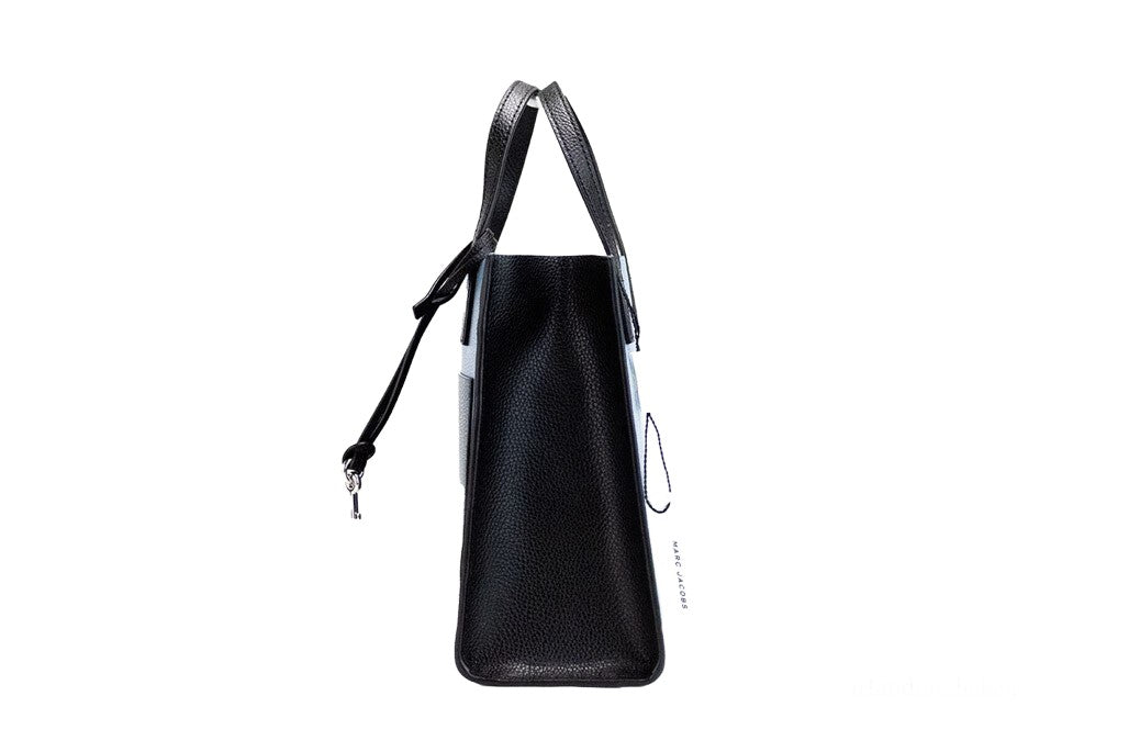 Marc Jacobs Grind Mini Blue Heaven Colorblock Leather Tote Crossbody Bag Purse Silver