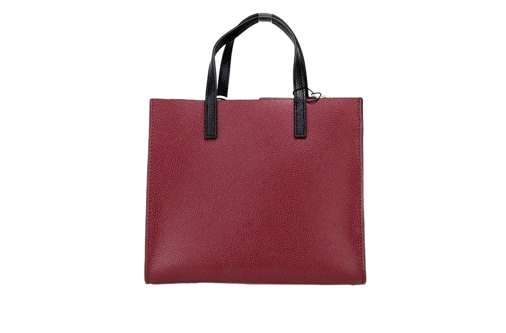 Marc Jacobs Grind Mini Pomegranate Colorblock Leather Tote Crossbody Handbag Gold