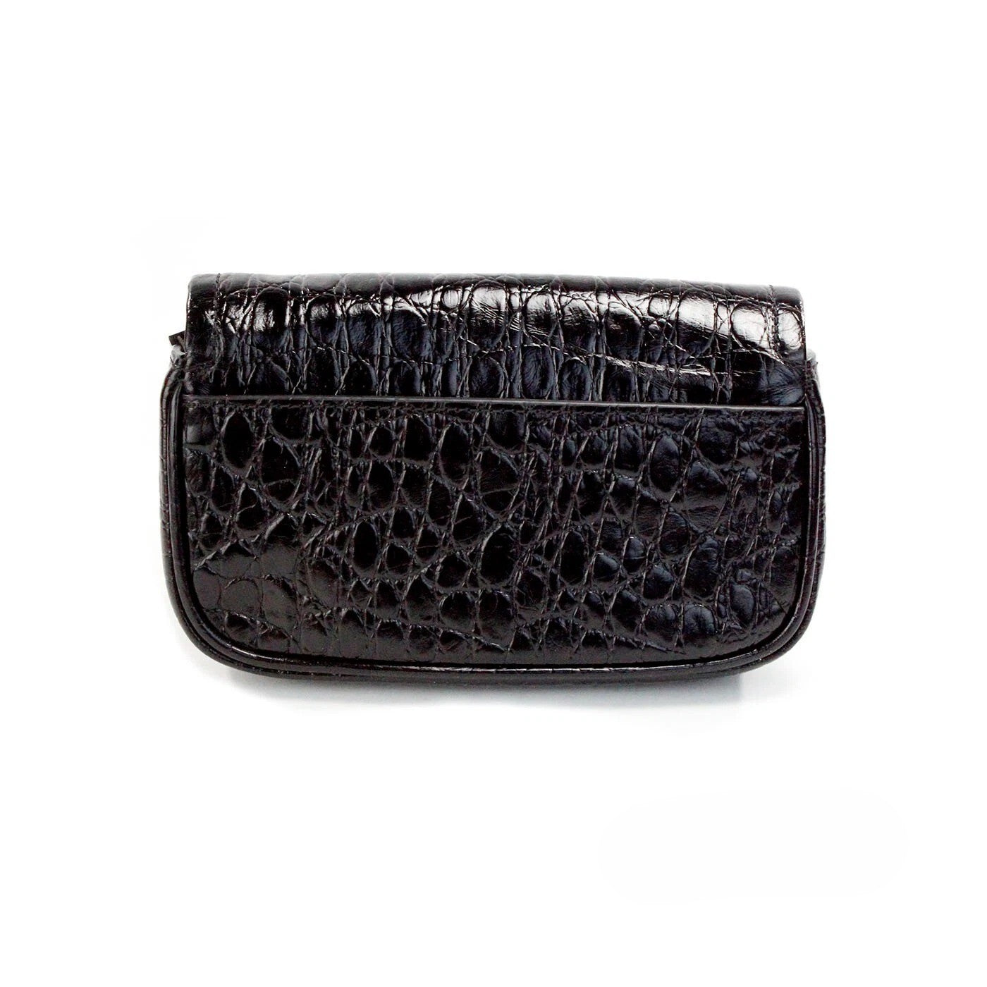 Marc Jacobs The Mini Shoulder Bag Black Embossed Leather Crossbody Silver