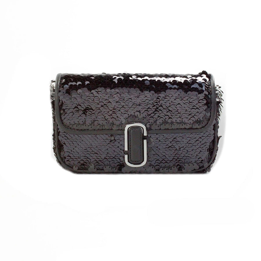 Marc Jacobs Leather with sequin embellishment crossbody bag in black
