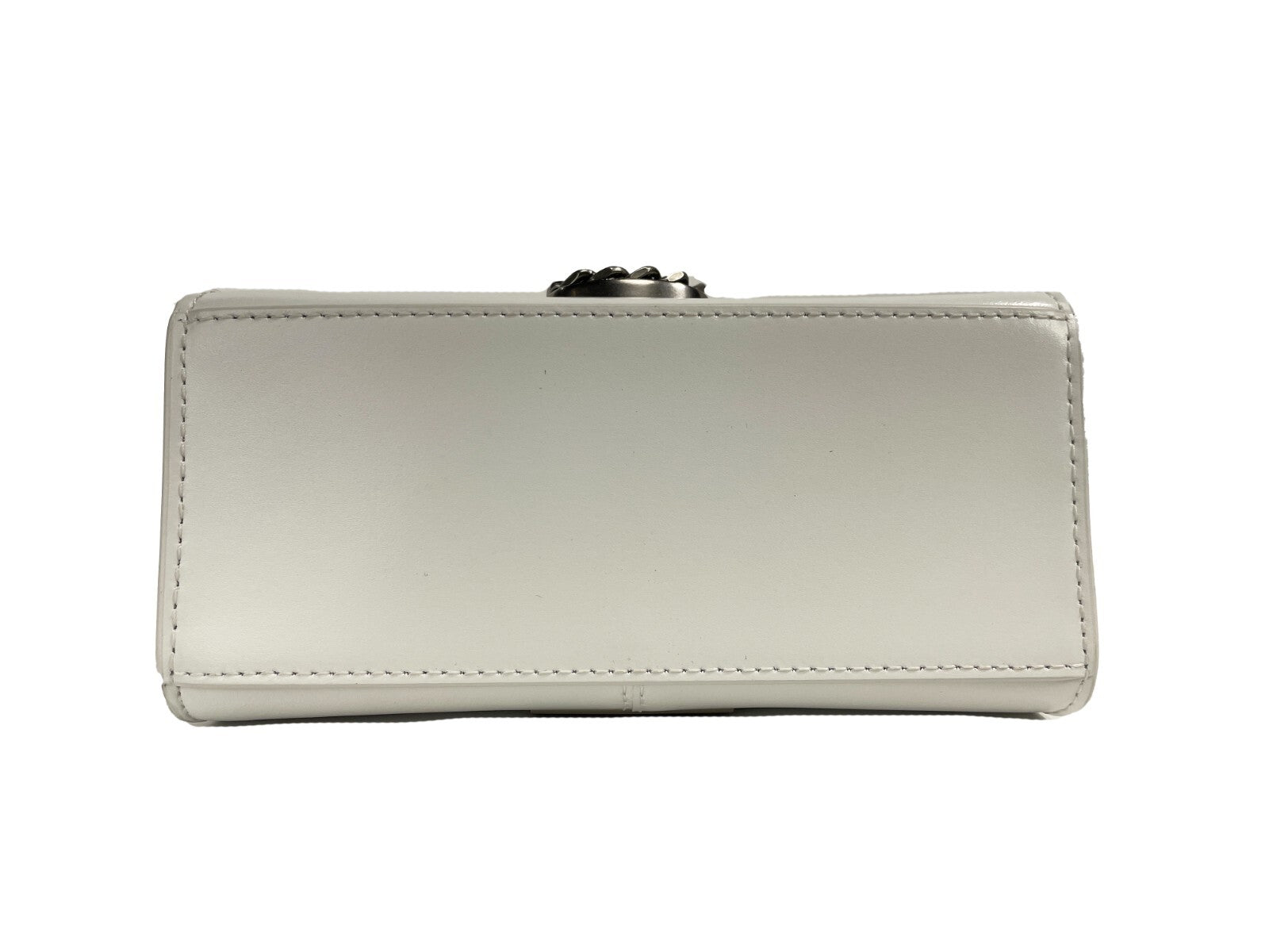 Marc Jacobs The St Mini Top Handle Satchel Crossbody Bag Silver Leather