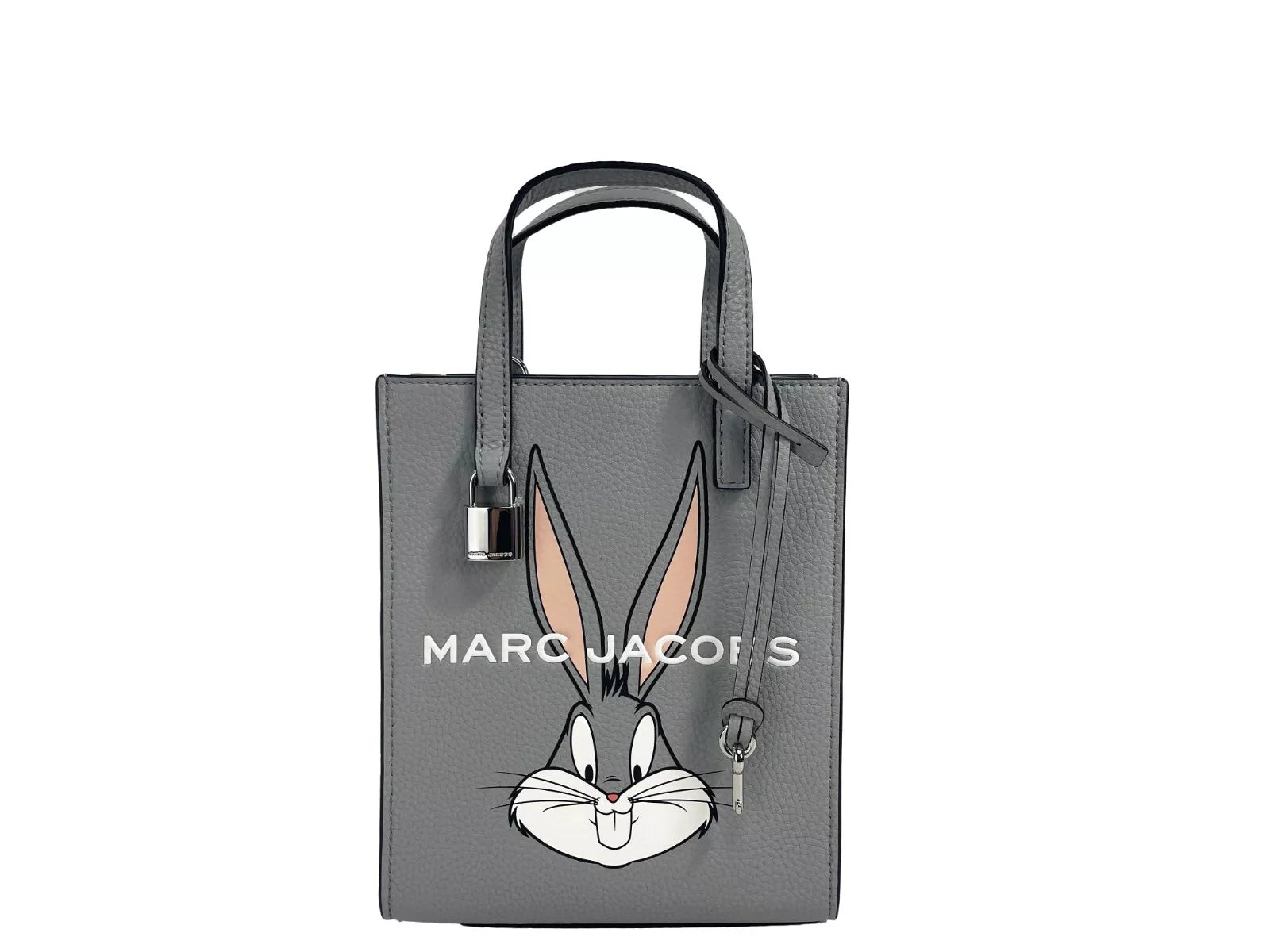 Marc Jacobs X Looney Tunes Bugs Bunny Mini Grind Pebbled Leather Crossbody Bag Silver