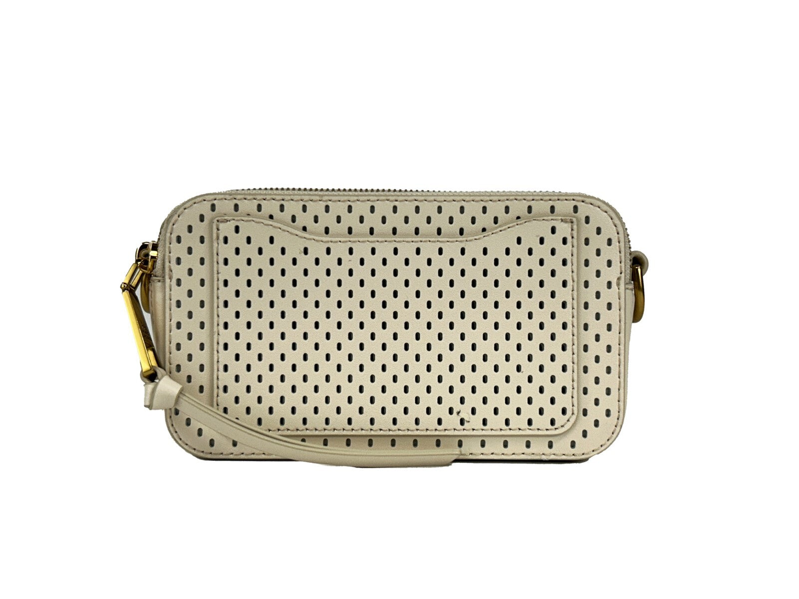 Marc Jacobs The Snapshot Perforated Crossbody Bag Gold Leather