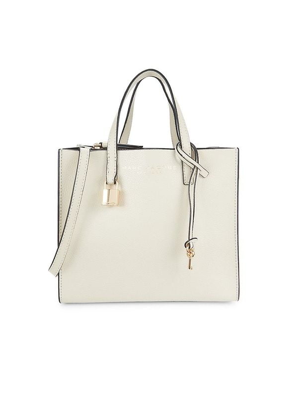 Womens Mini Pebbled Tote - Marshmallow Gold Leather