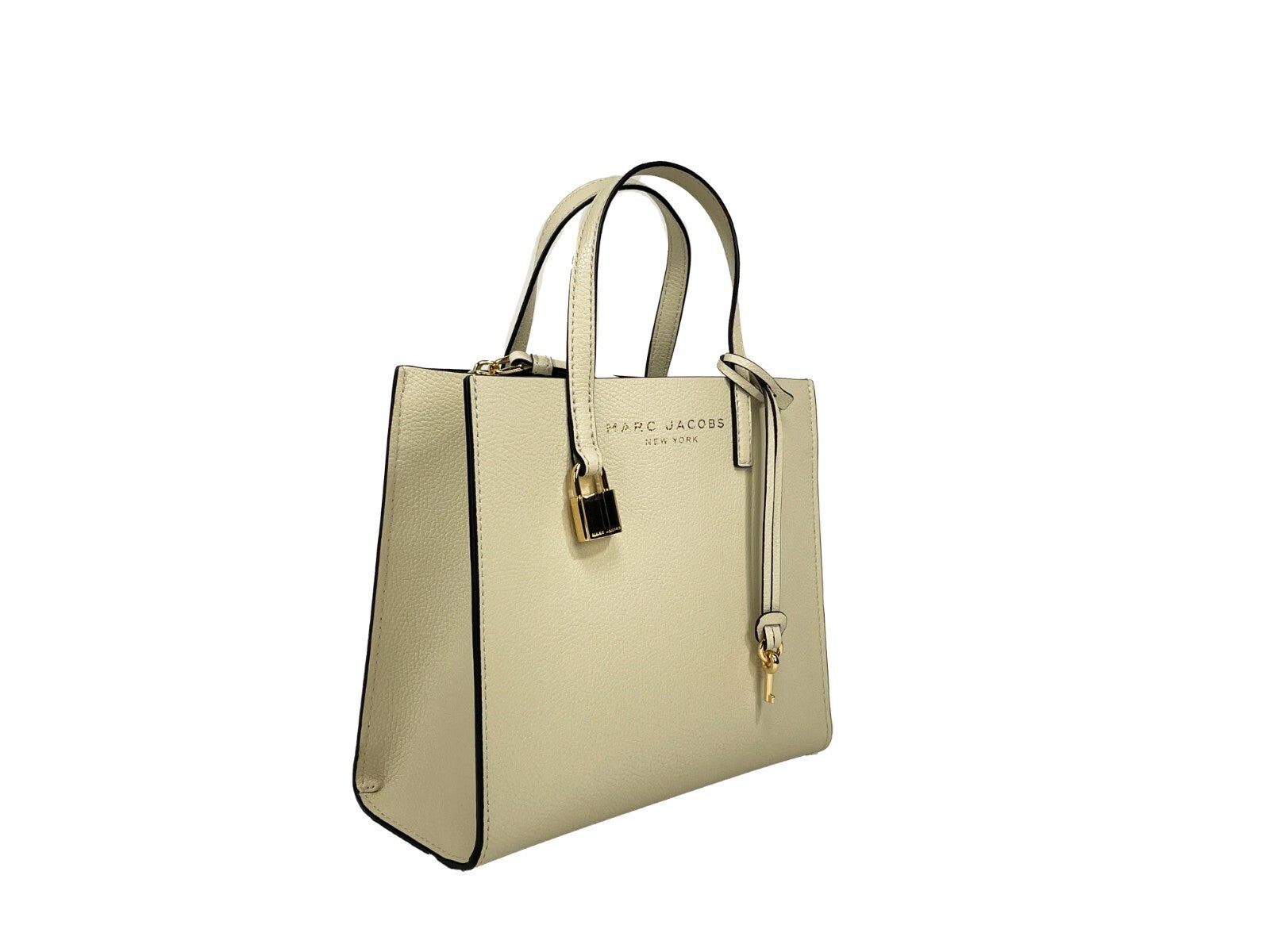Womens Mini Pebbled Tote - Marshmallow Gold Leather