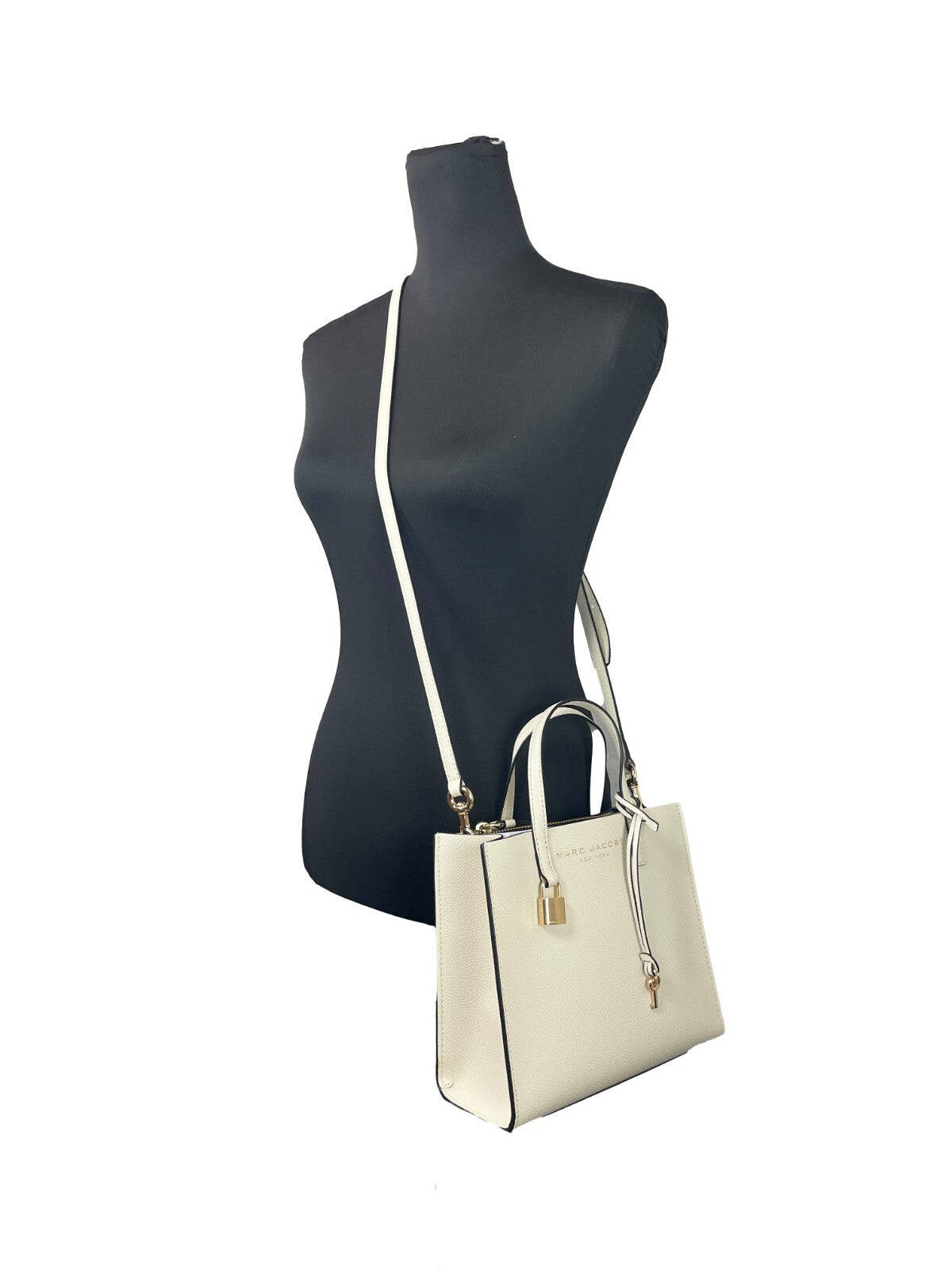 Womens Mini Pebbled Tote - Marshmallow Gold Leather