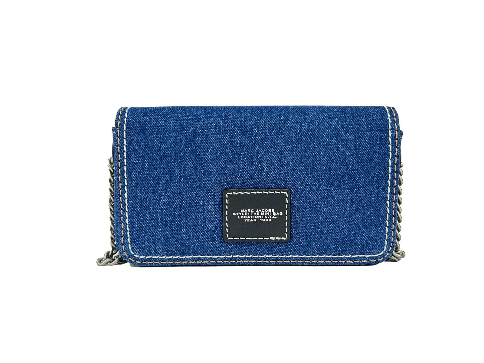 Marc Jacobs The Denim Chain Mini Bag - Dark Wash Silver