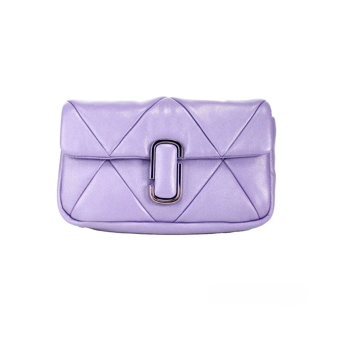Marc Jacobs The J Daybreak Diamond Quilted Leather Shoulder Crossbody Bag Silver