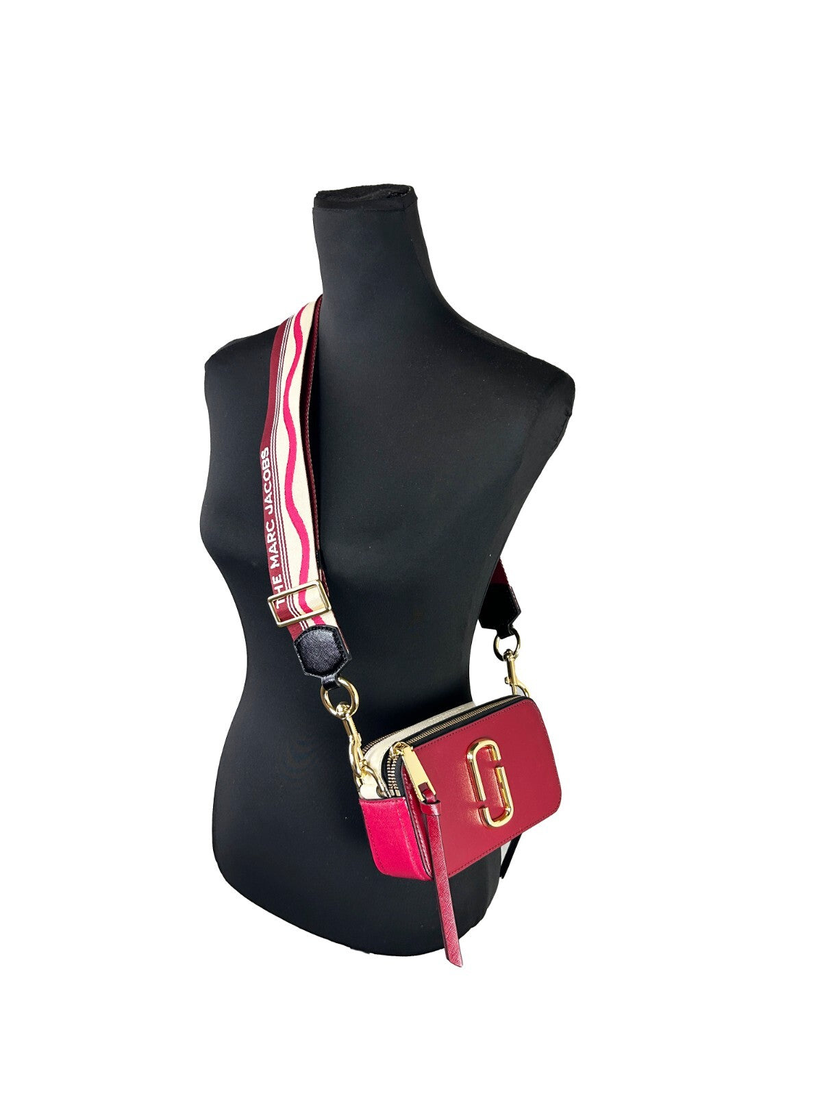 Marc Jacobs Snapshot Leather Shoulder Bag - Red Multi Gold
