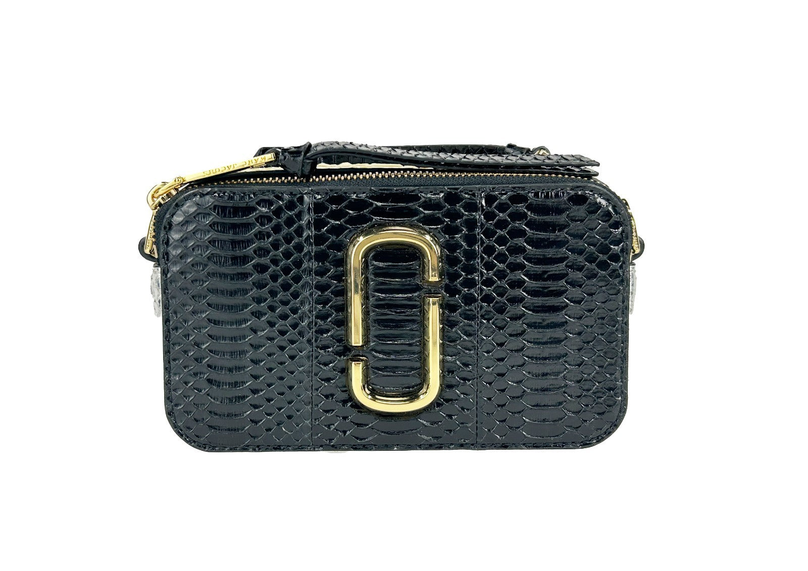Marc Jacobs The Snapshot Snake Skin Crossbody Bag Gold Calfskin