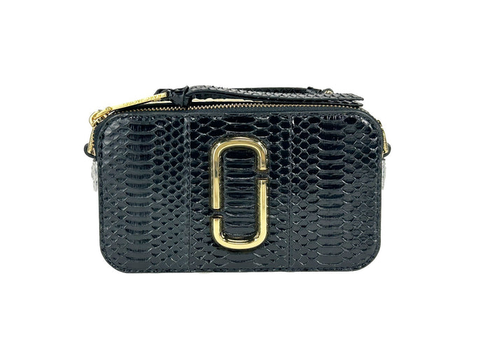 Marc Jacobs The Snapshot Snake Skin Crossbody Bag Gold Calfskin
