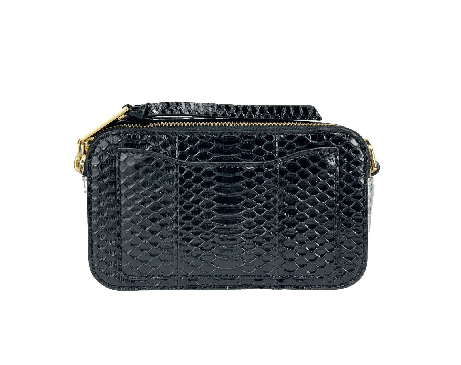 Marc Jacobs The Snapshot Snake Skin Crossbody Bag Gold Calfskin