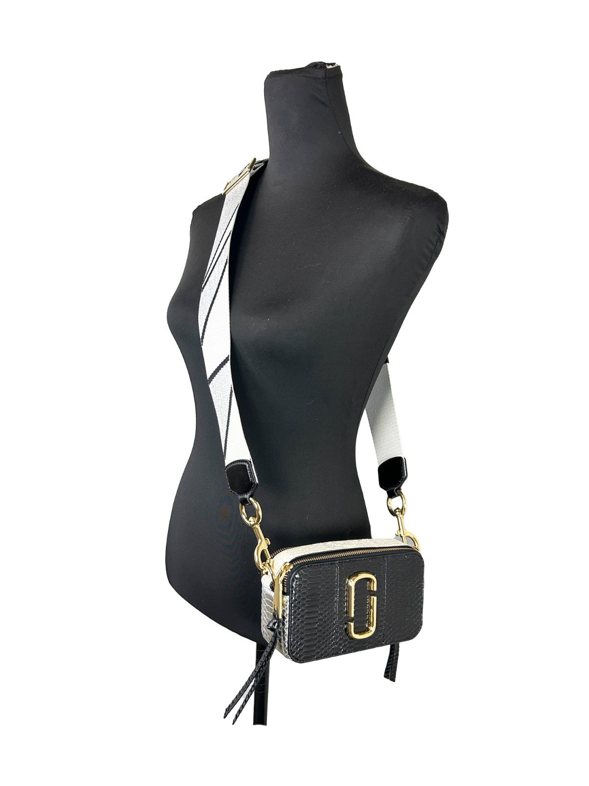Marc Jacobs The Snapshot Snake Skin Crossbody Bag Gold Calfskin
