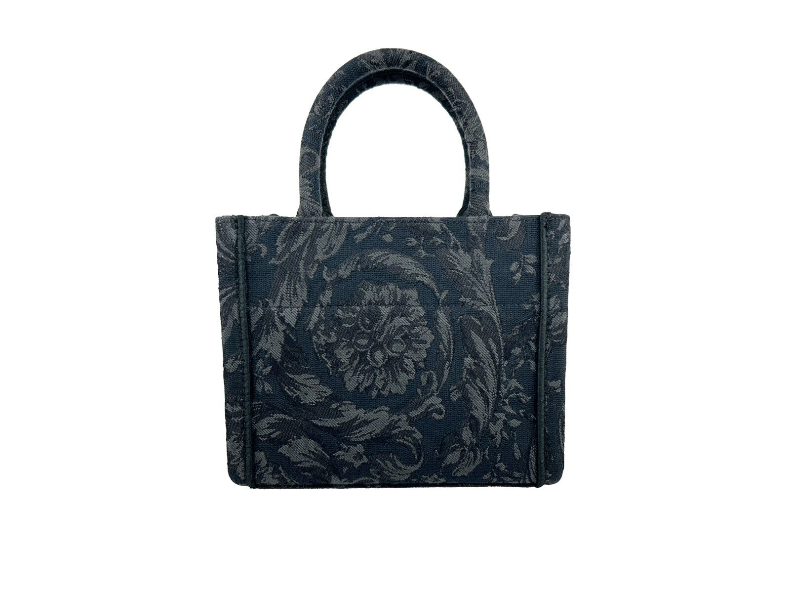 Versace Womens Extra Small Athena Shopping Bag Black Gold Canvas