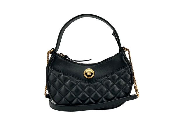 Versace Leather shoulder bag in black