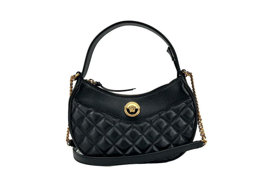 Versace Leather shoulder bag in black