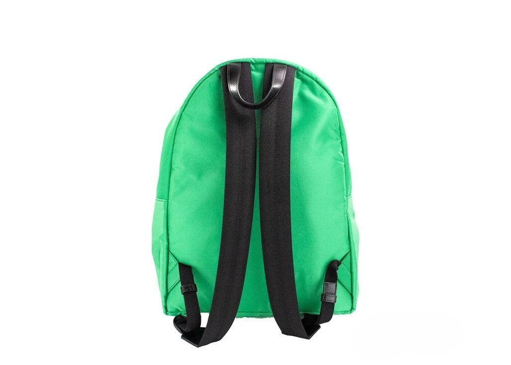 Versace Large Bright Green Nylon Fabric Medusa Shoulder Backpack Bookbag Black