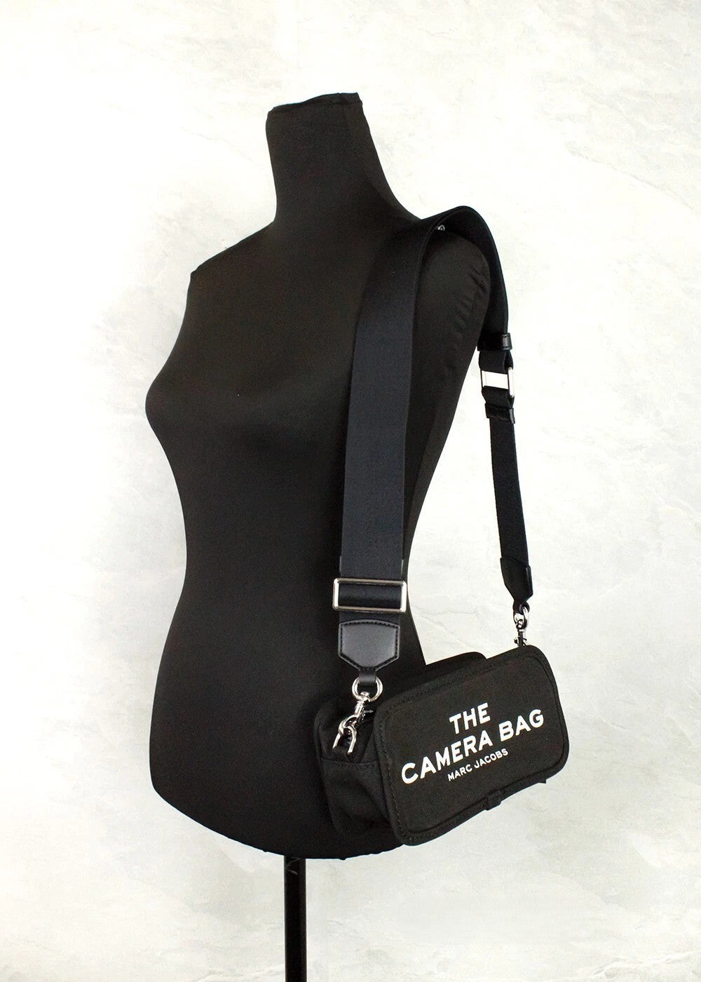 Marc Jacobs The Camera Bag Black Canvas Crossbody Silver