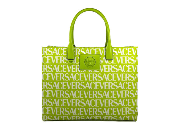 Versace Canvas tote bag in green
