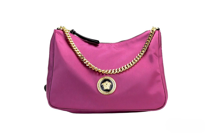Versace Leather shoulder bag in pink