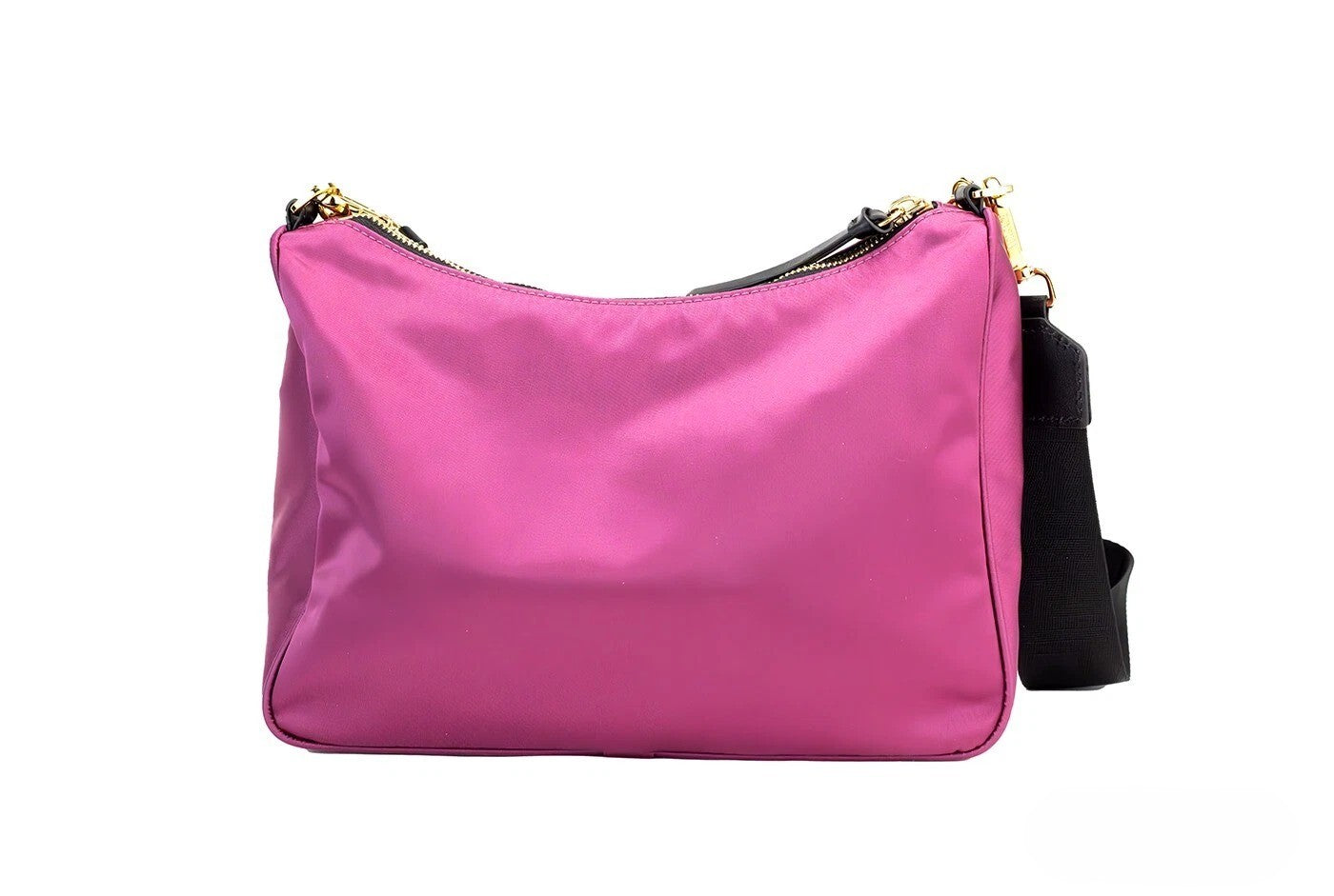 Versace Small Dahlia Nylon Fabric Medusa Pendant Crossbody Shoulder Purse Bag Gold Leather