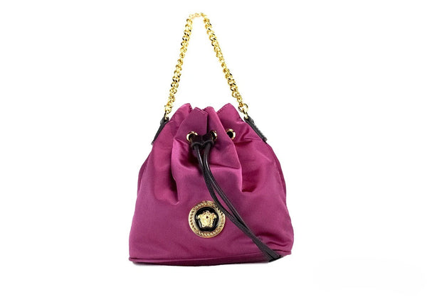 Versace Nylon bucket bag in purple