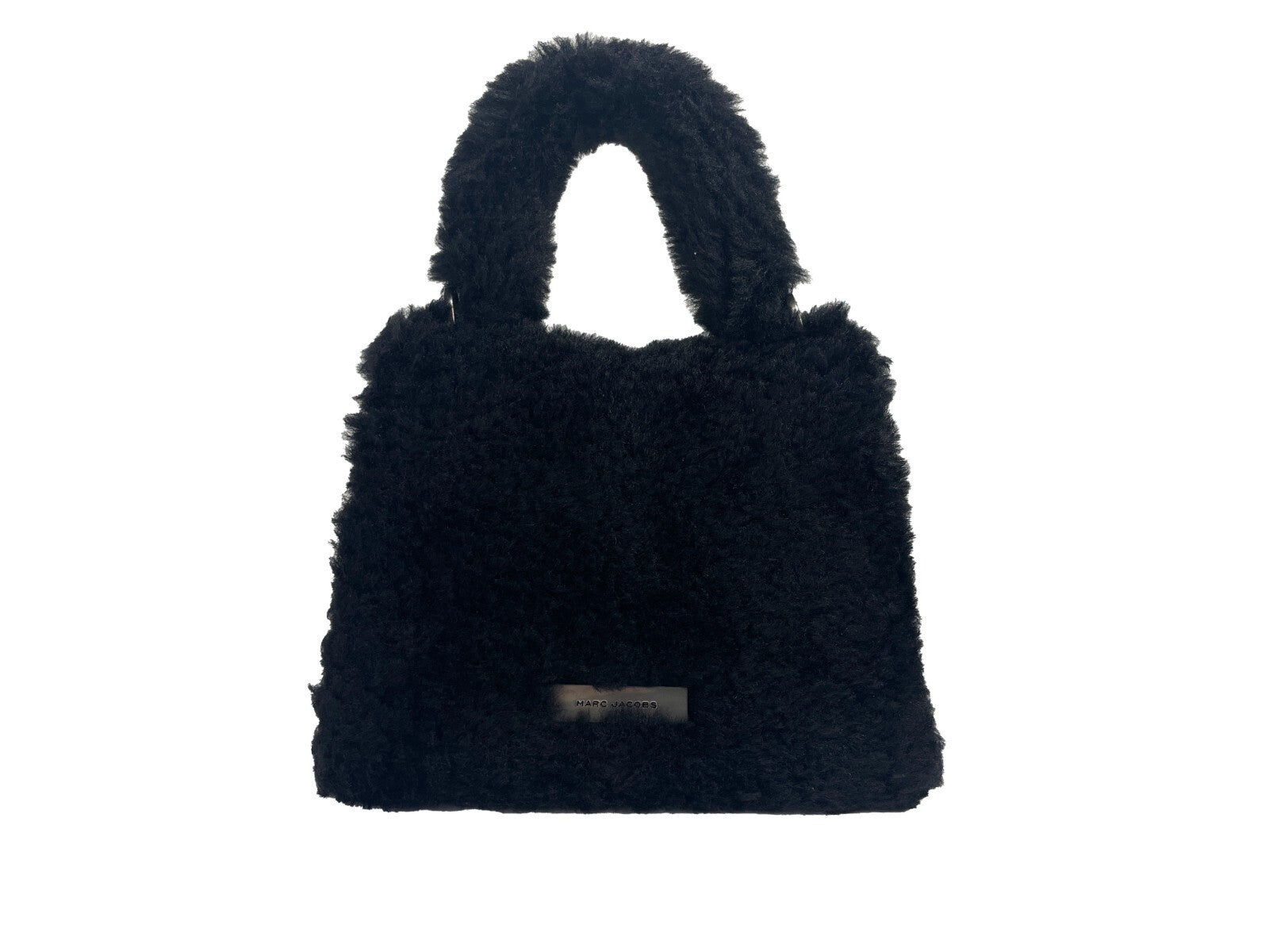 Marc Jacobs The St Mini Top Handle Satchel Crossbody Bag Silver Fur