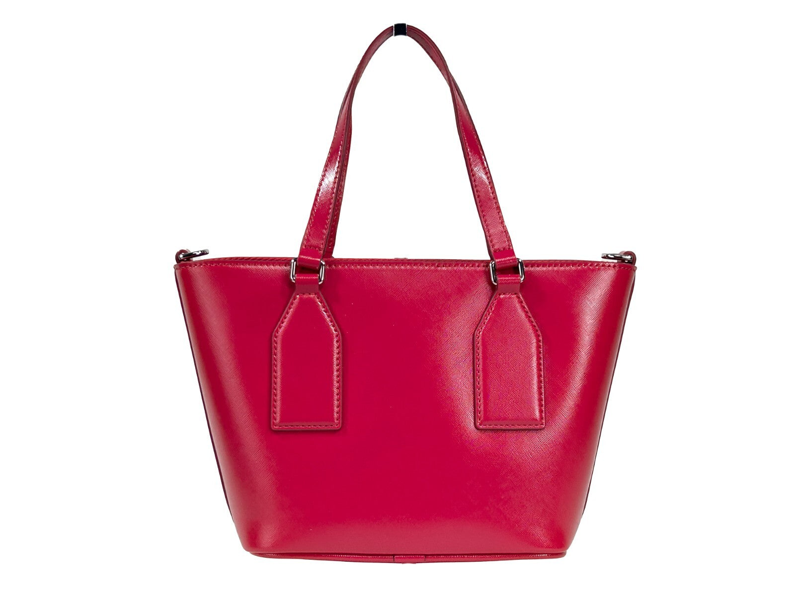 Marc Jacobs Small Saffiano Leather Tote Crossbody Bag Silver