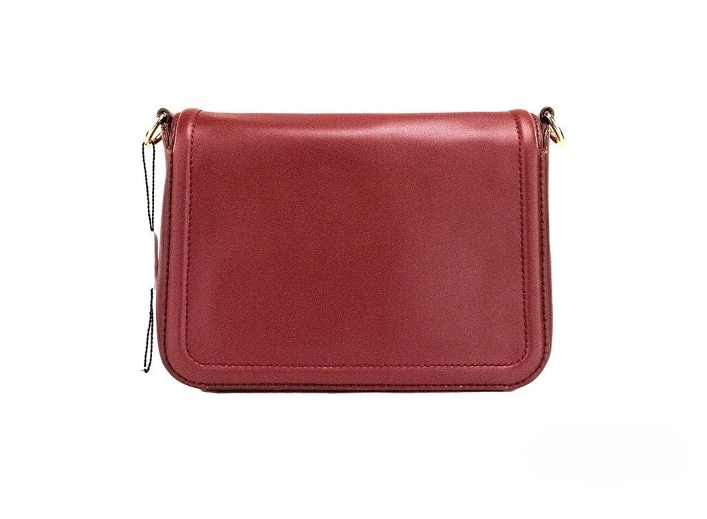 Marc Jacobs Medium Metal Signet Syrah Smooth Leather Flap Crossbody Purse Bag Gold