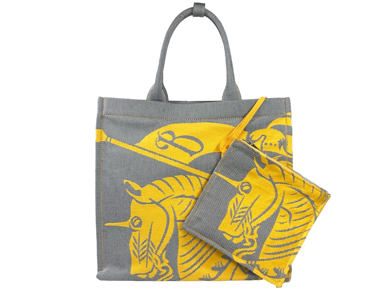 Burberry Ekd Canvas Tote Bag With Coin Pouch Silver