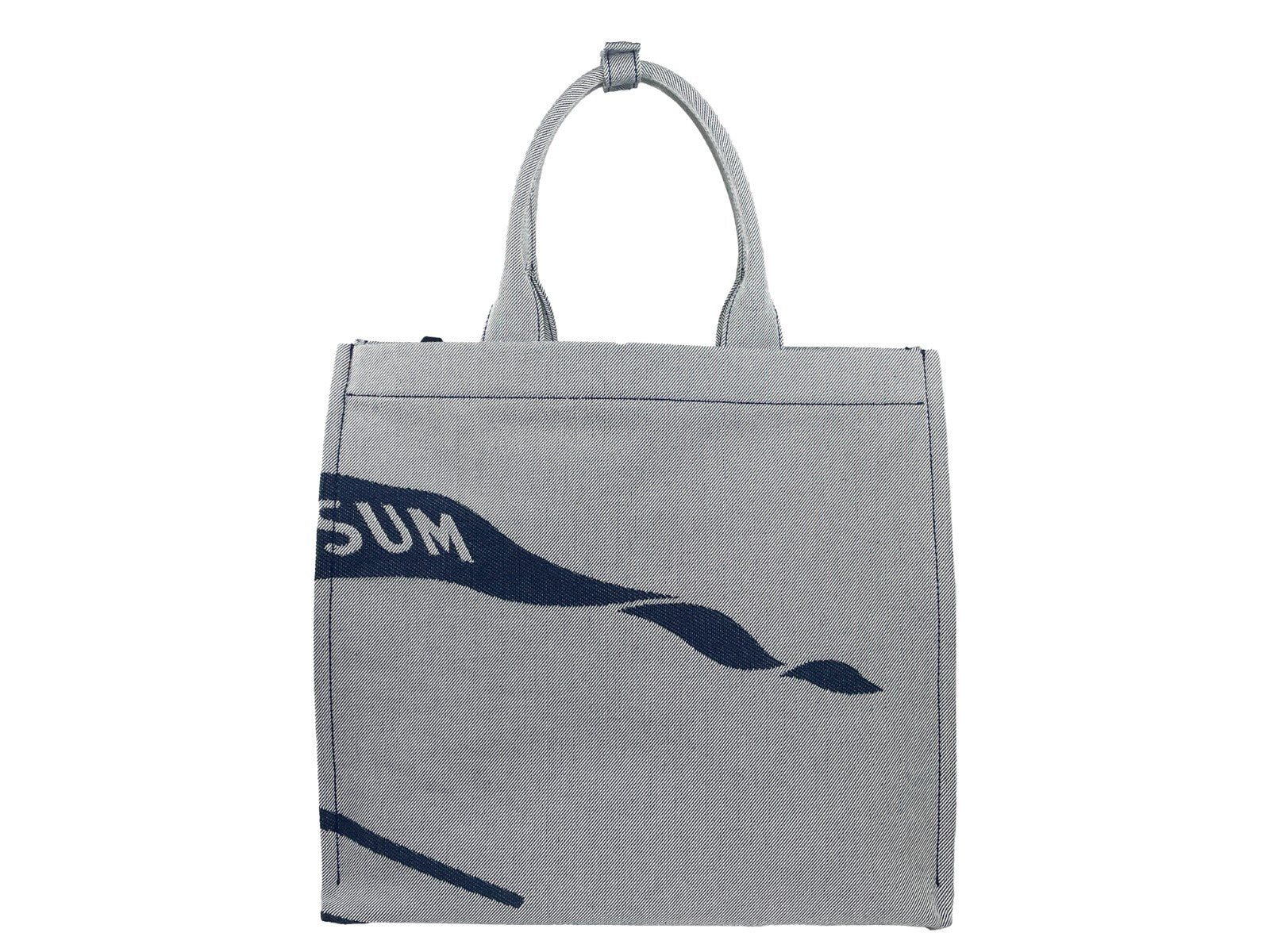 Burberry Navy Ekd Canvas Tote Bag With Coin Pouch Silver