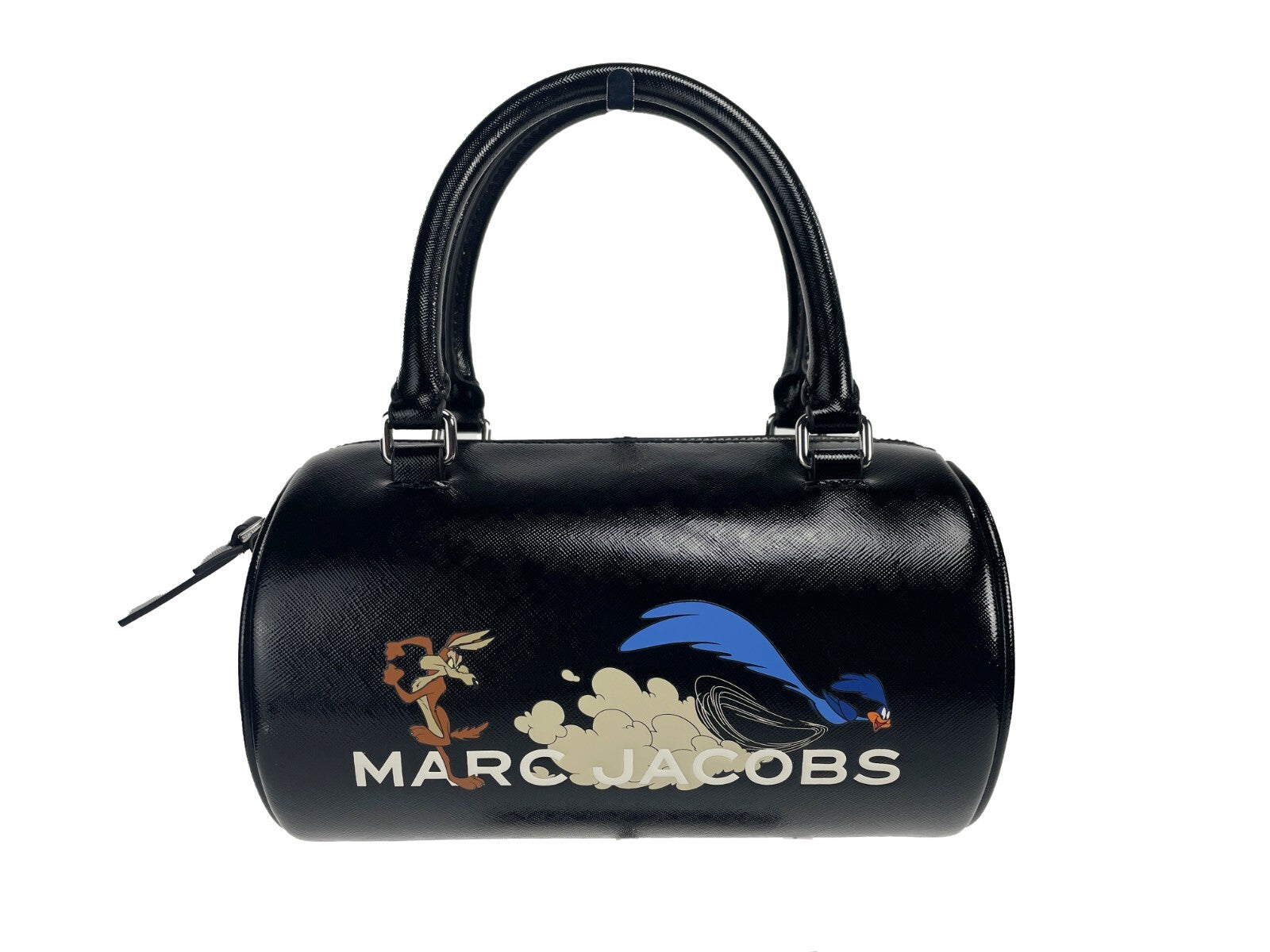 Marc Jacobs The Duffle Bag X Looney Tunes Road Runner Crossbody Silver Leather