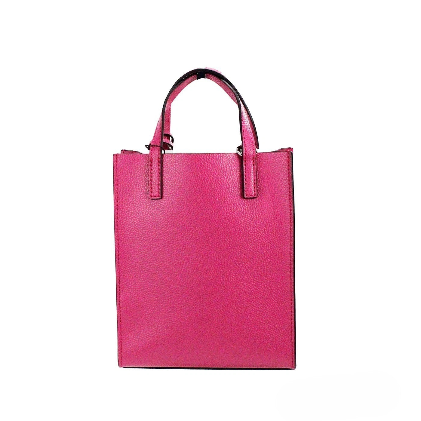 Marc Jacobs Mini Grind Cactus Flower Pebbled Leather Crossbody Tote Bag Silver