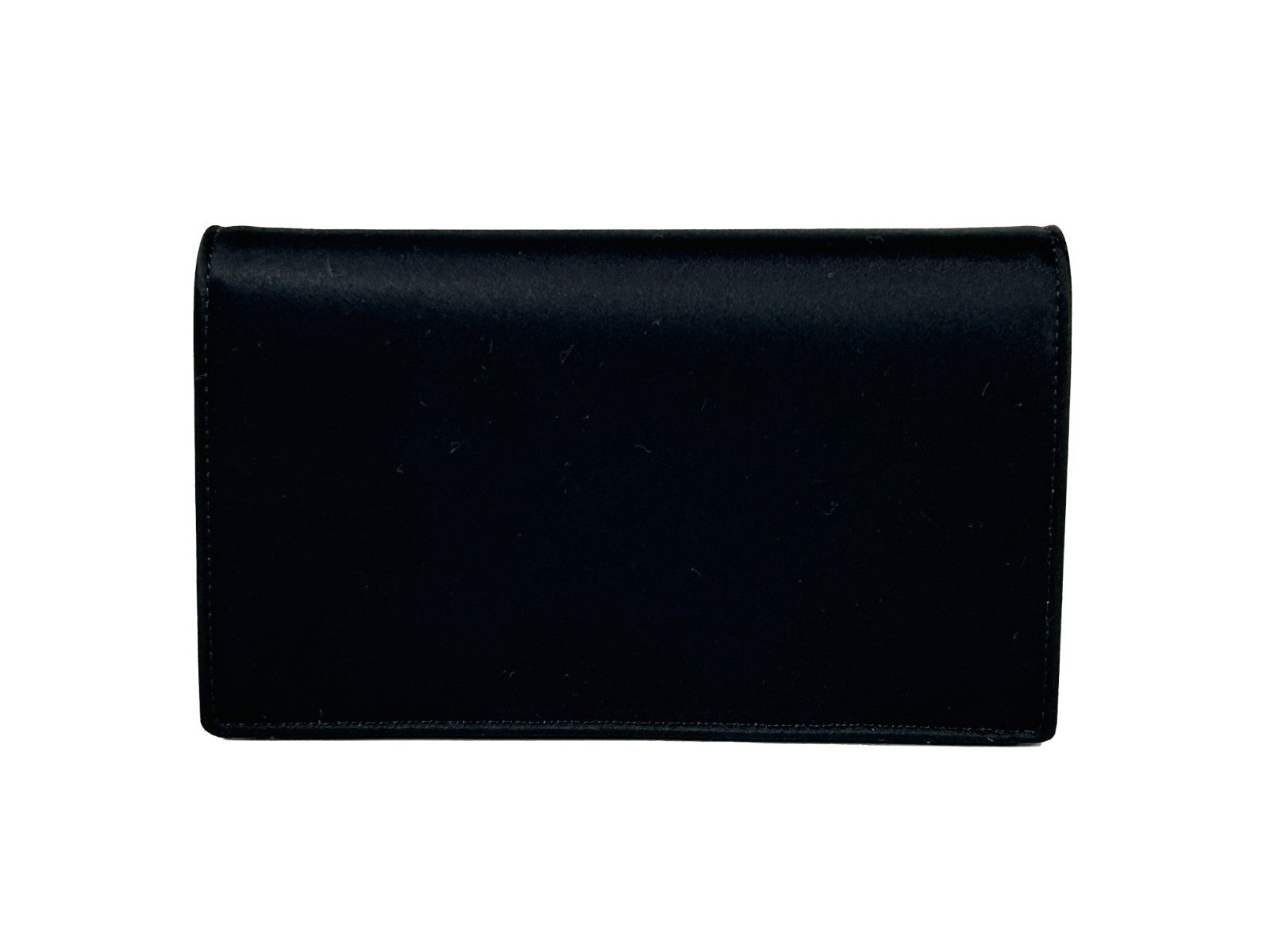Versace Mini Chain Black Crossbody Wallet Bag Gold Fabric