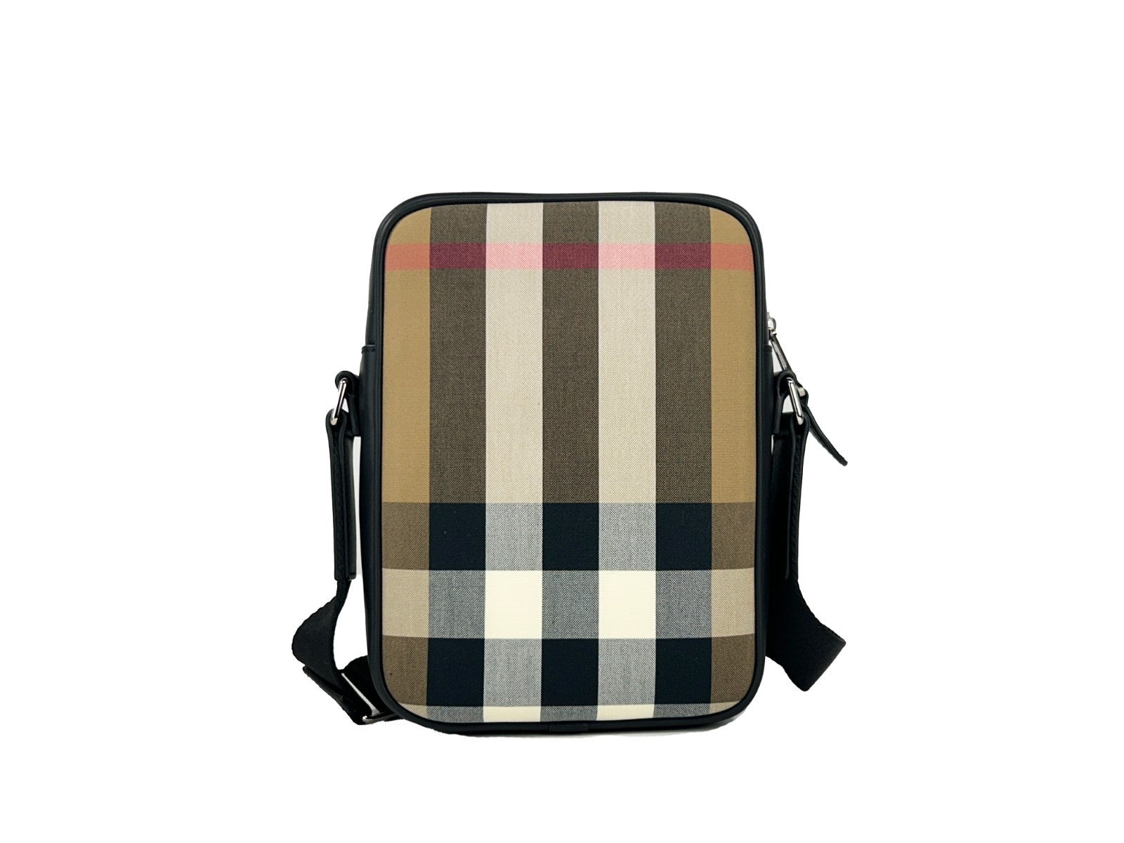 Burberry Paddy Check Crossbody Bag Silver Canvas