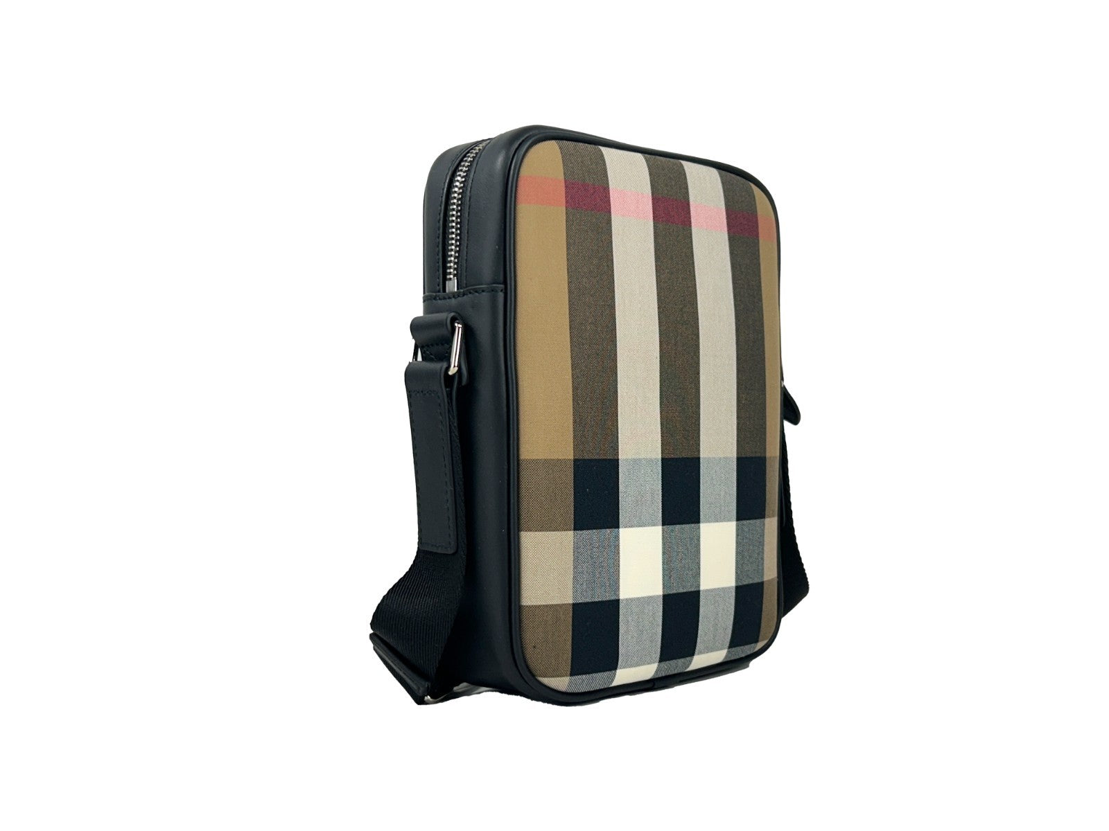 Burberry Paddy Check Crossbody Bag Silver Canvas
