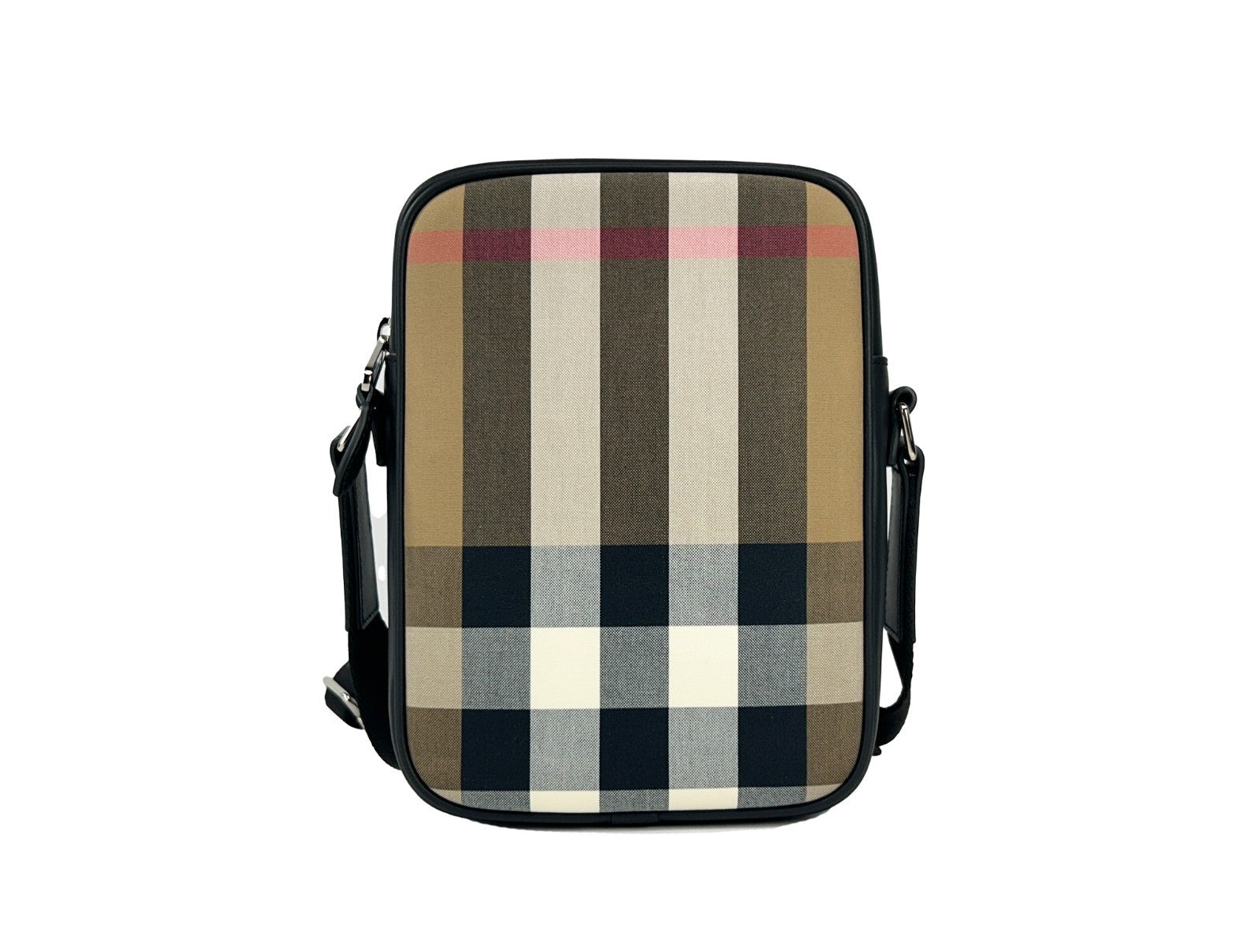 Burberry Paddy Check Crossbody Bag Silver Canvas