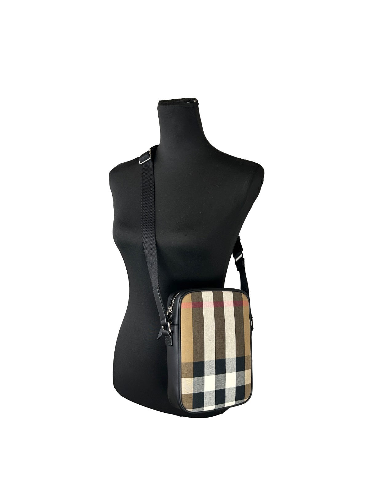 Burberry Paddy Check Crossbody Bag Silver Canvas