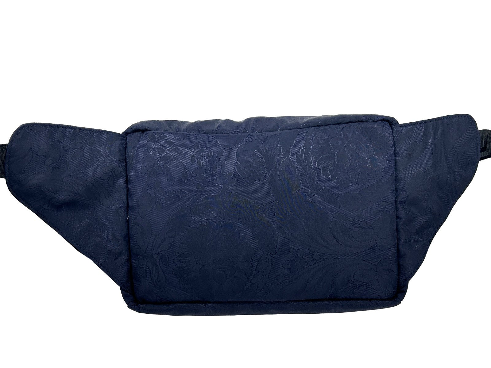 Versace Medusa Navy Nylon Belt Bag Waist Fanny Pack Purse Silver