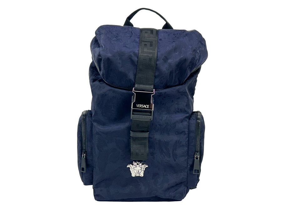 Versace Nylon backpack in navy