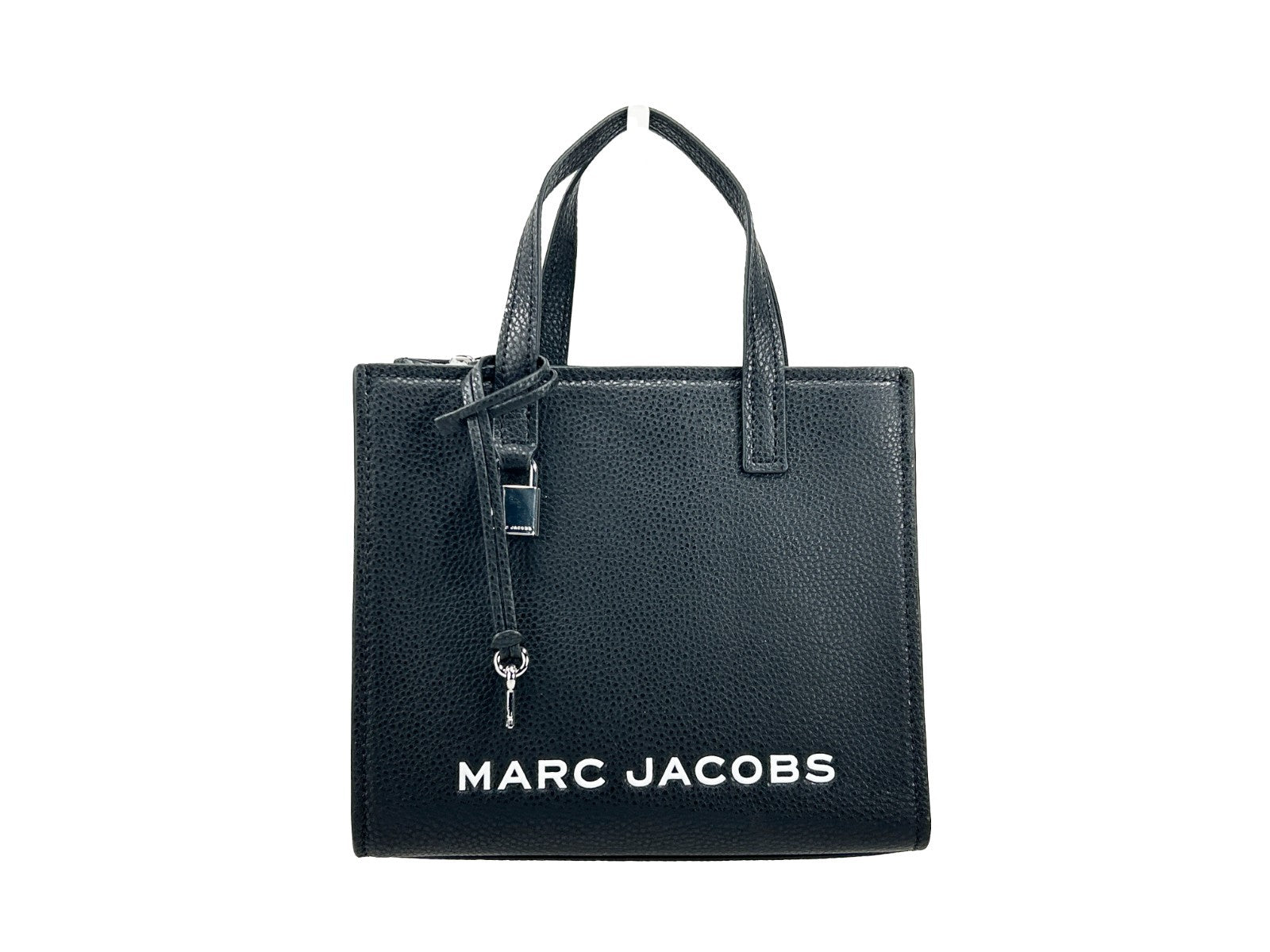 Marc Jacobs Mini Grind Black Leather Crossbody Bag Silver