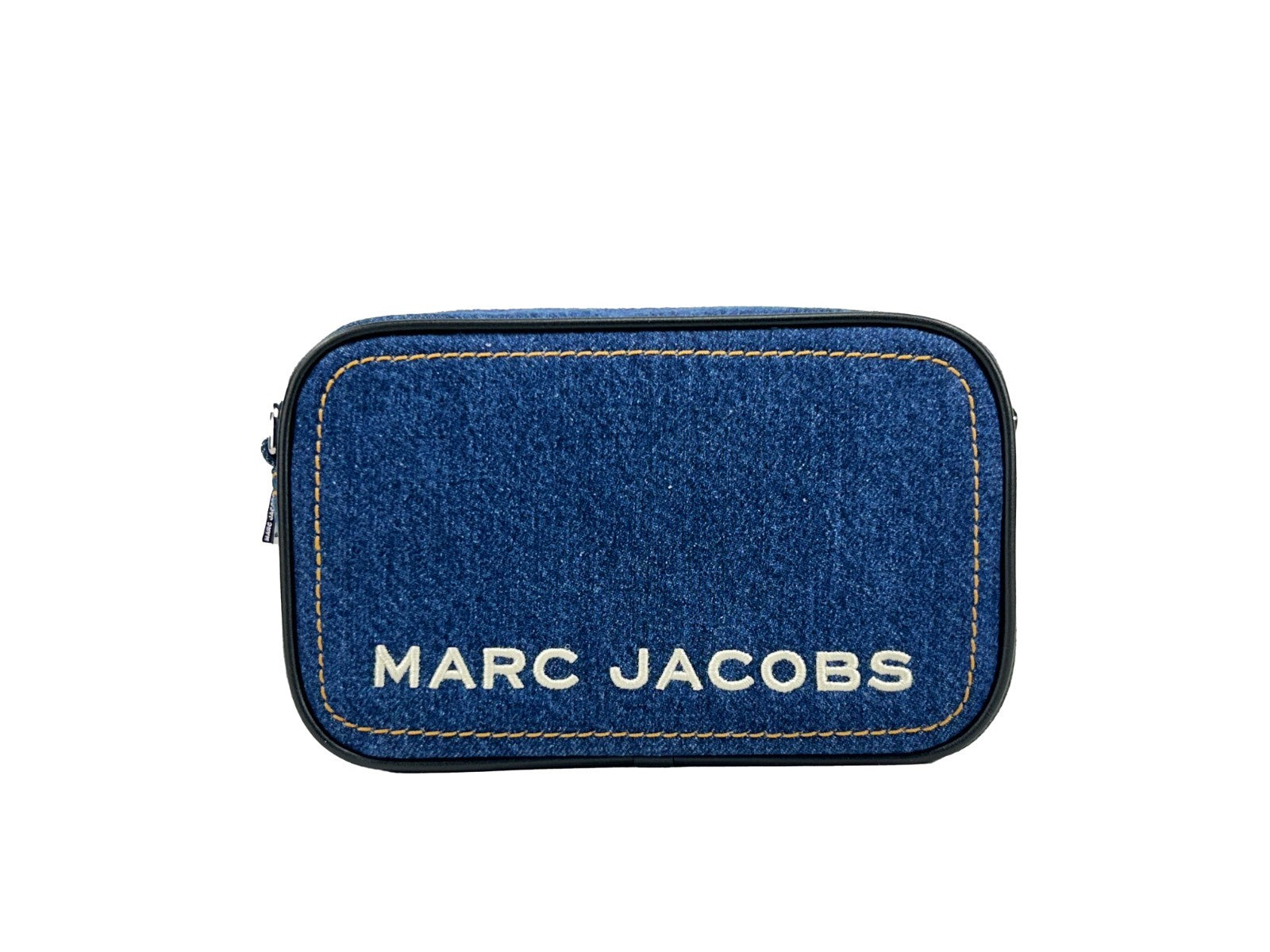 Marc Jacobs Flash Denim Camera Crossbody Bag Purse Silver