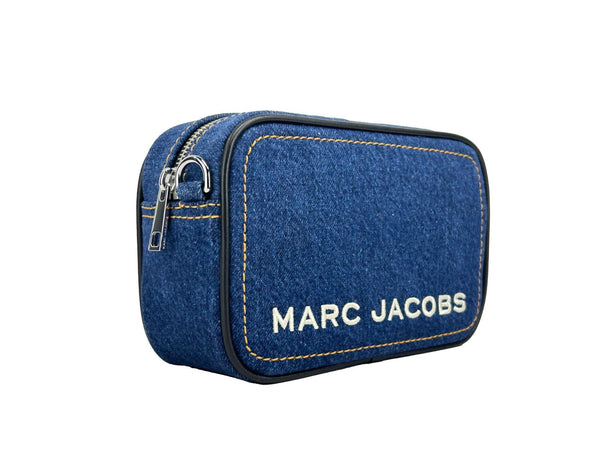 Marc Jacobs Flash Denim Camera Crossbody Bag Purse Silver
