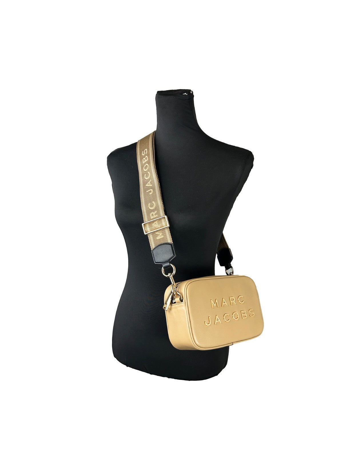 Marc Jacobs Flash Leather Camera Crossbody Bag Gold