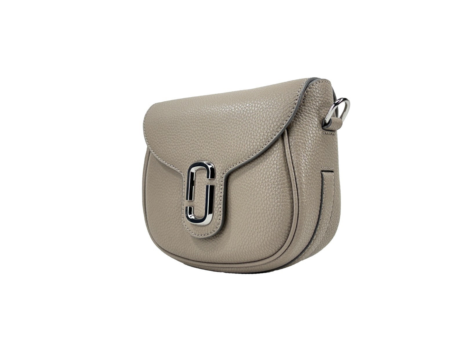 Marc Jacobs Leather Saddle Crossbody Bag Silver