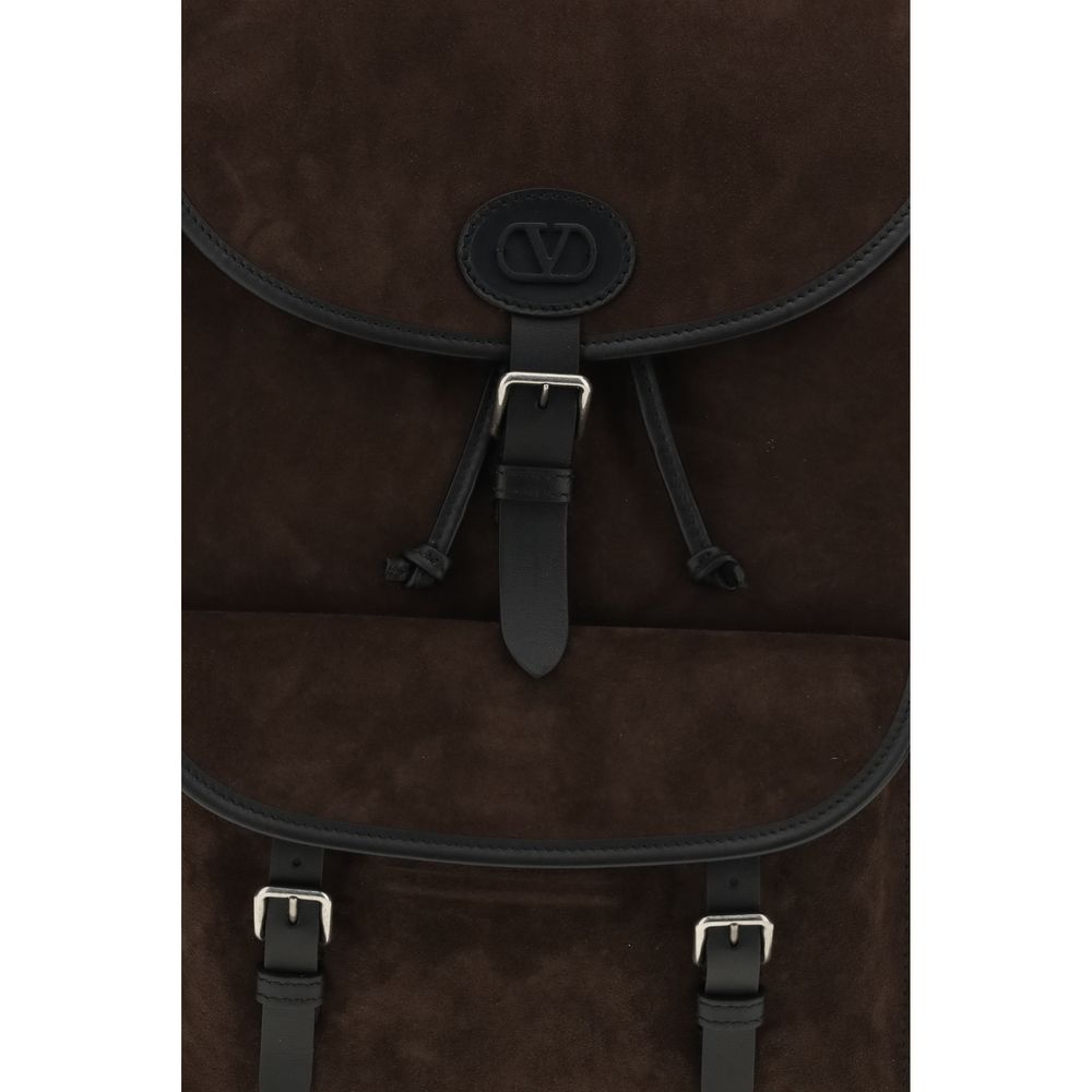 Valentino Garavani 100% Calf Leather Bos Taurus backpack in brown — view 3