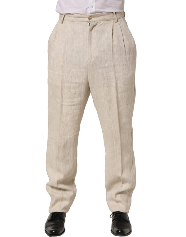 Dolce & Gabbana 100% Linen trousers in beige