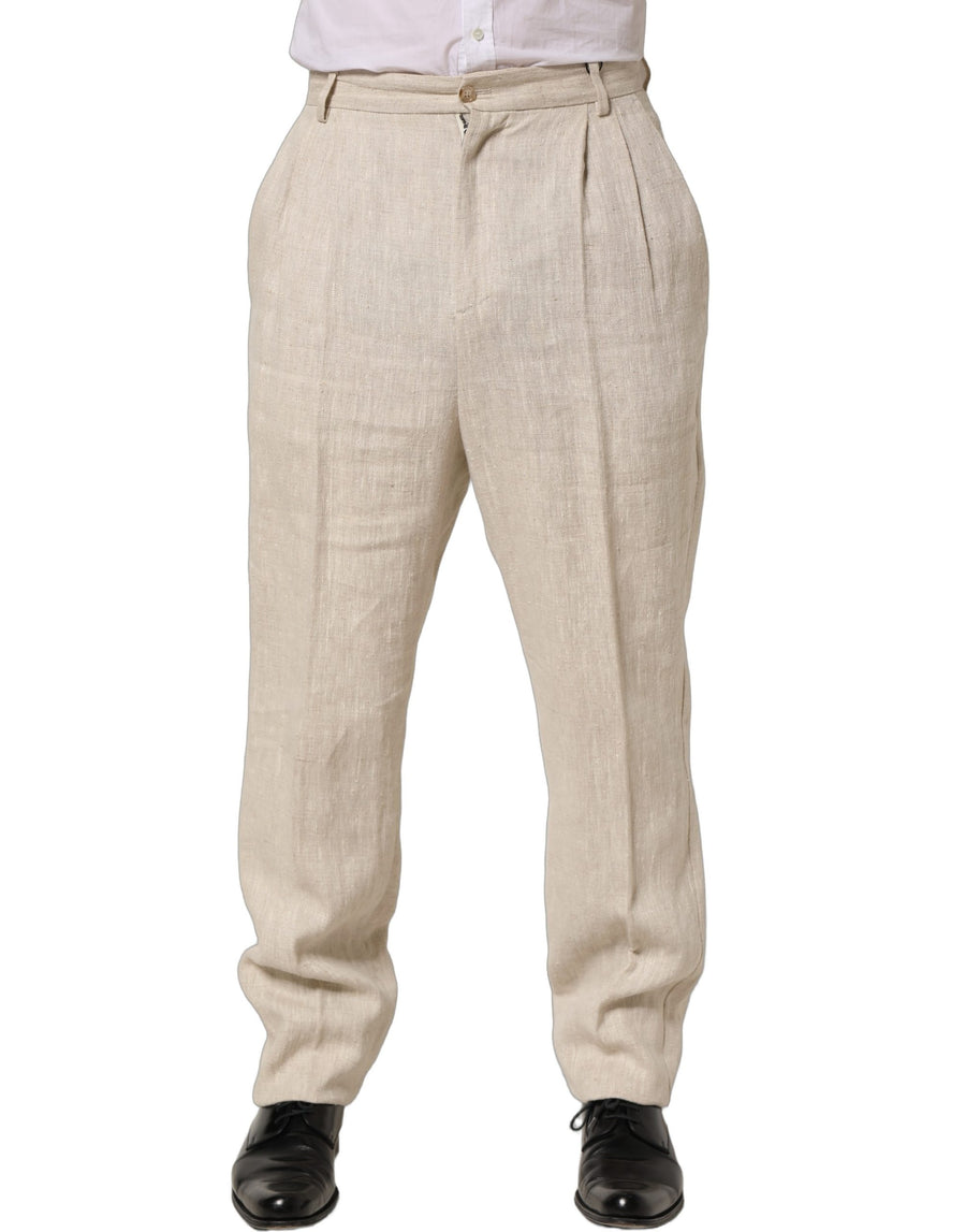 Dolce & Gabbana 100% Linen trousers in beige