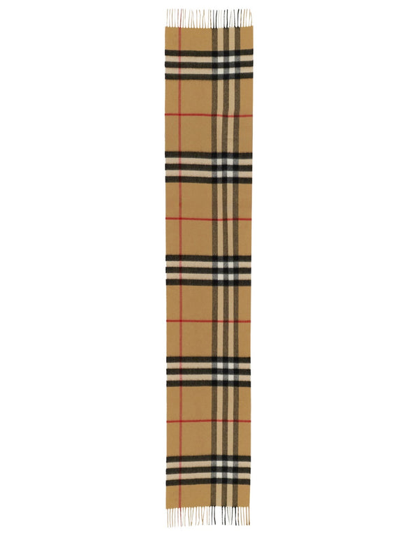 Check Cashmere Scarf Beige