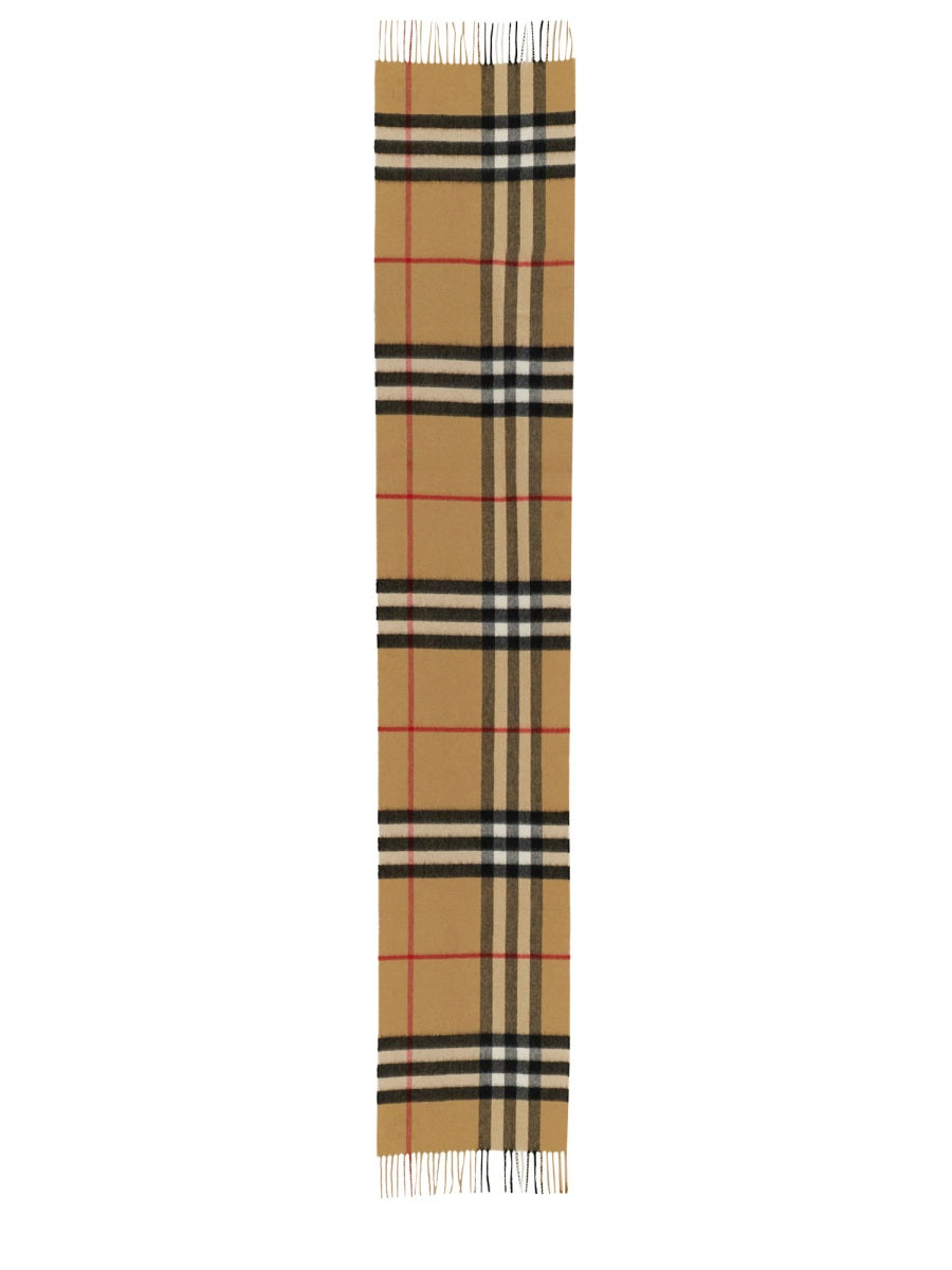 Check Cashmere Scarf Beige